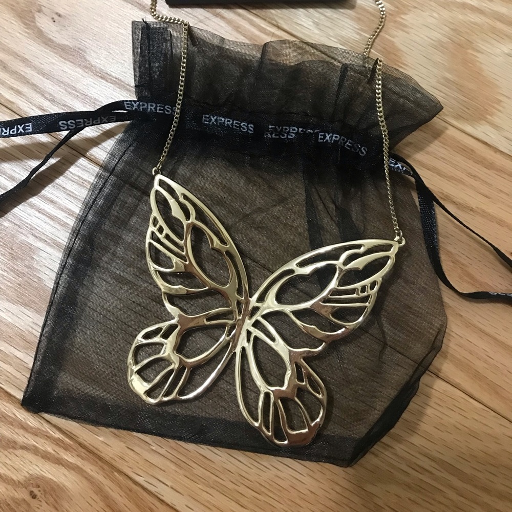 Express Goldtone Butterfly Necklace